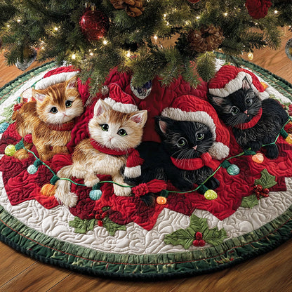 Christmas Cat Whiskers Christmas Quilted Tree Skirt NCU0NTD1073