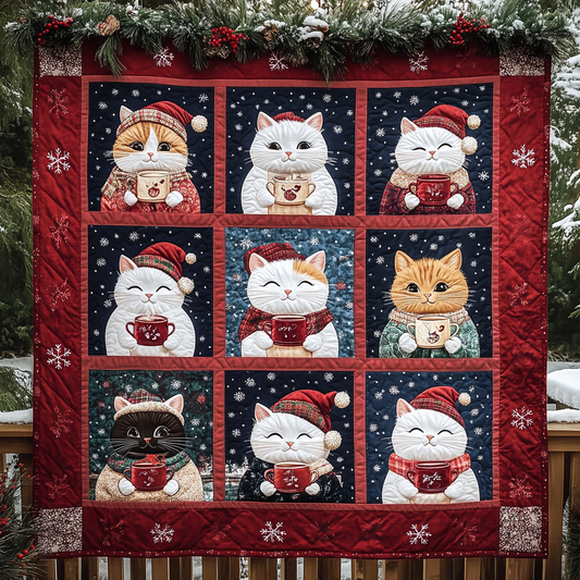 Christmas Cats Quilted Blanket NCU0TL1247