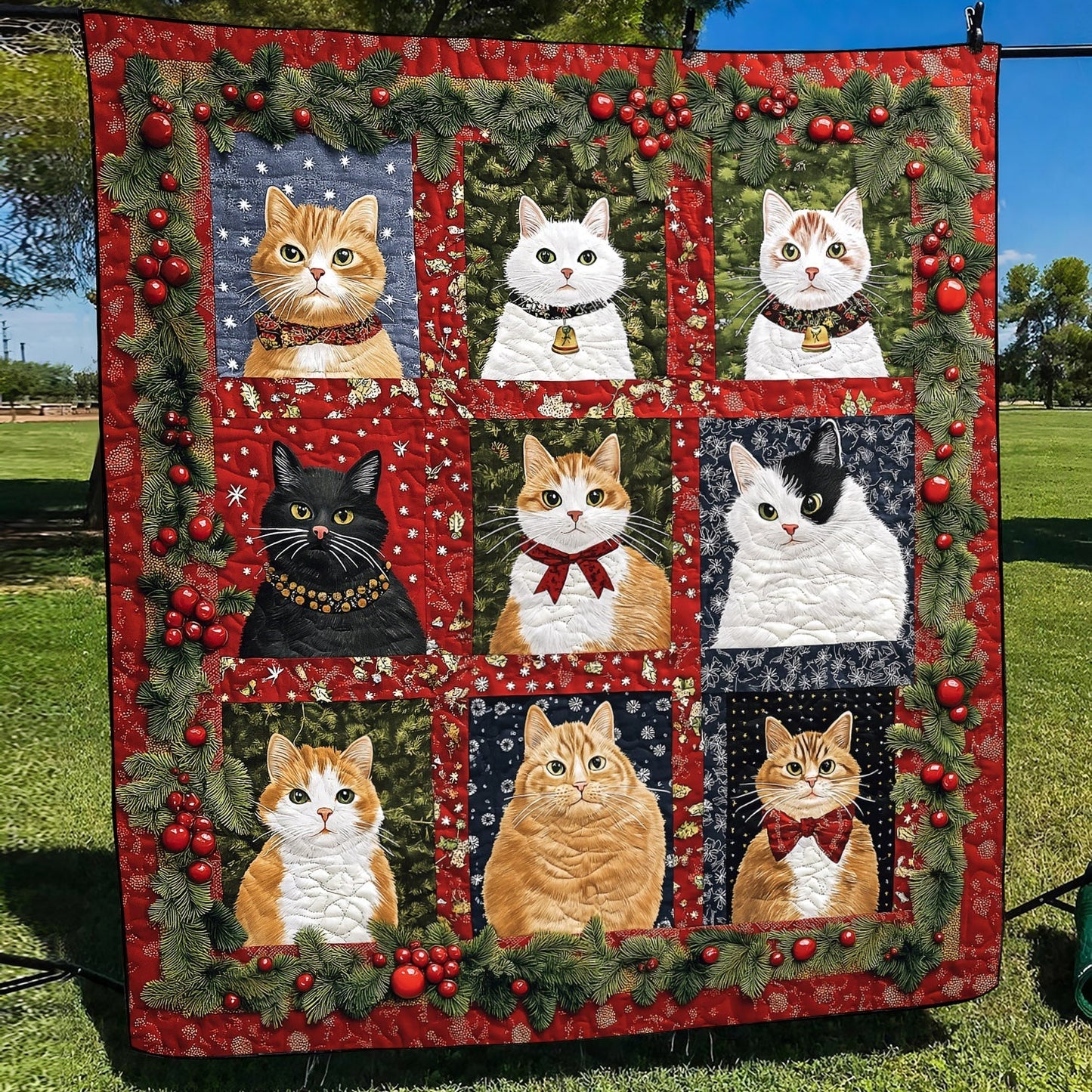 Christmas Cats Quilted Blanket NCU0TL1688