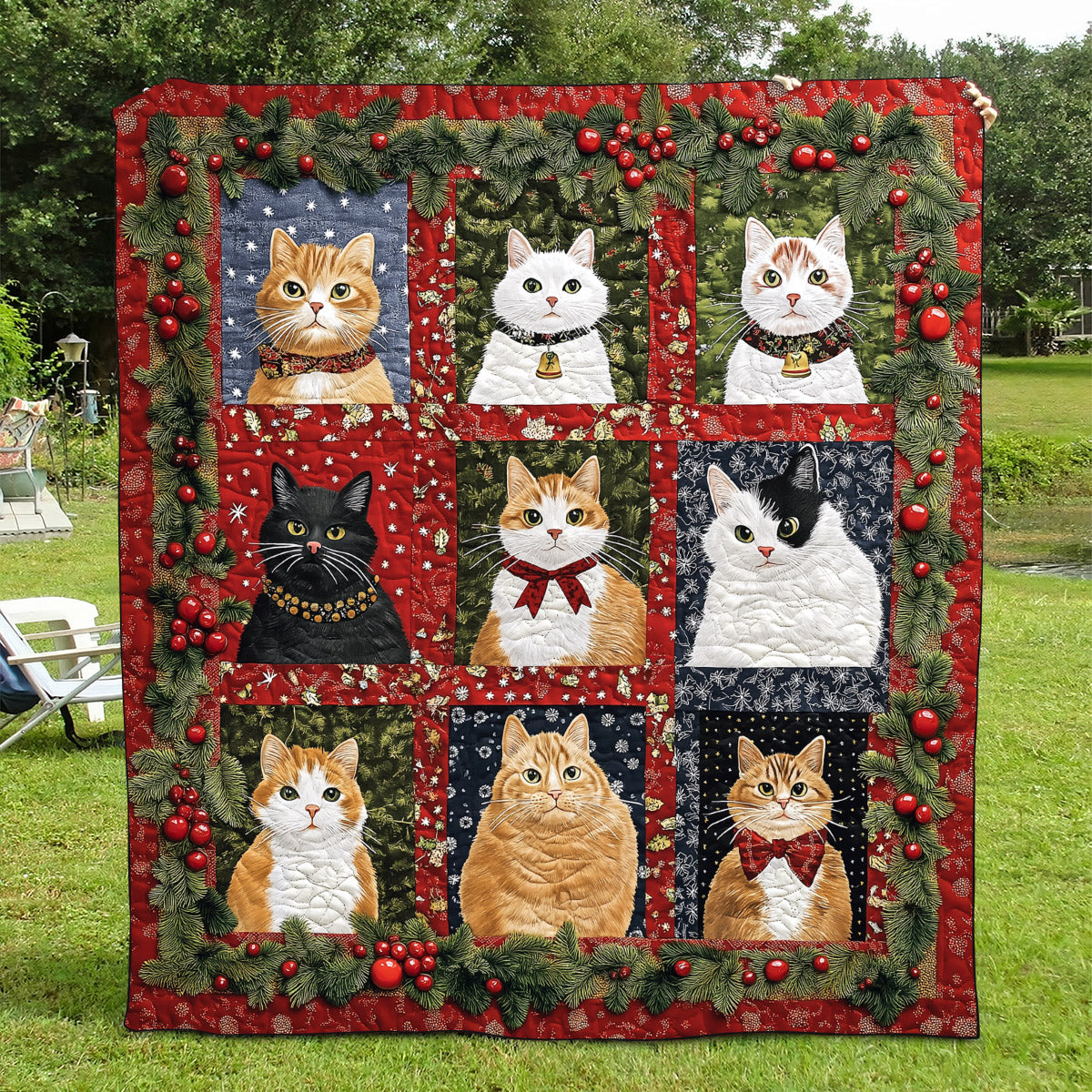 Christmas Cats Quilted Blanket NCU0TL1688