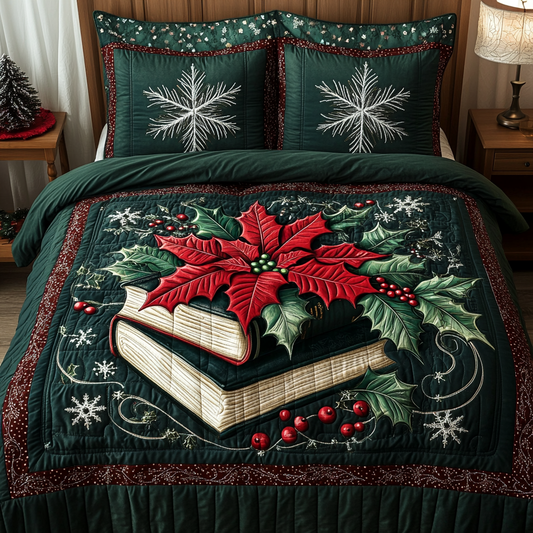 Christmas Chapters 3-Piece Quilted Bedding Set NCU0TL2084