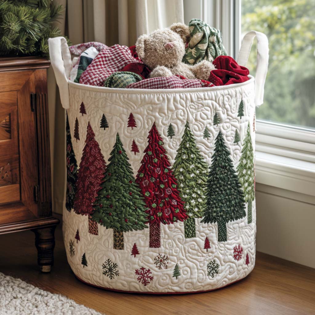 Christmas Charm Quilted Laundry Basket NCU0NNT1558