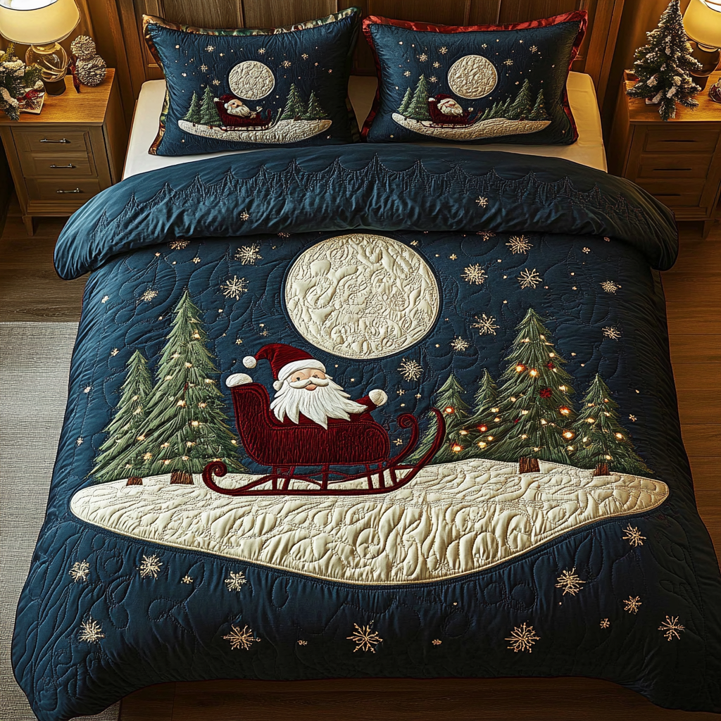 Christmas Cheer 3-Piece Quilted Bedding Set NCU0DDK082