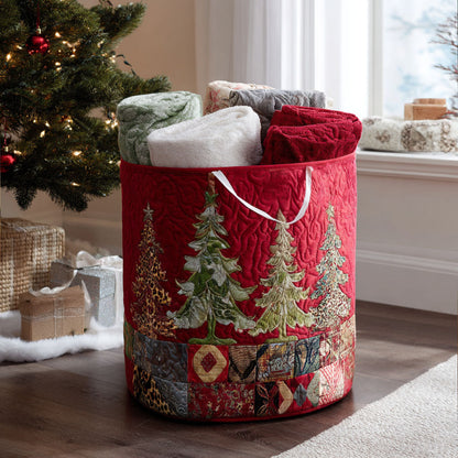 Christmas Cheer Quilted Laundry Basket NCU0PTT1921