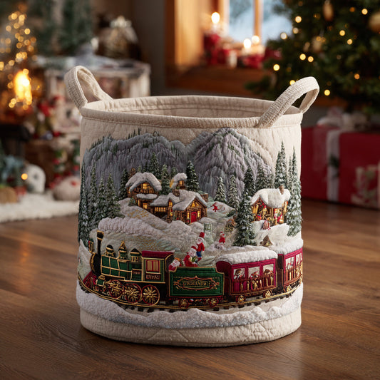 Christmas Conductor Quilted Laundry Basket NCU0DV1270