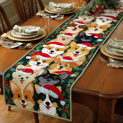 Christmas Corgi Quilted Table Runner NCU0HNH564