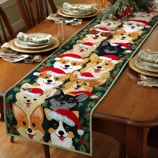 Christmas Corgi Quilted Table Runner NCU0HNH564