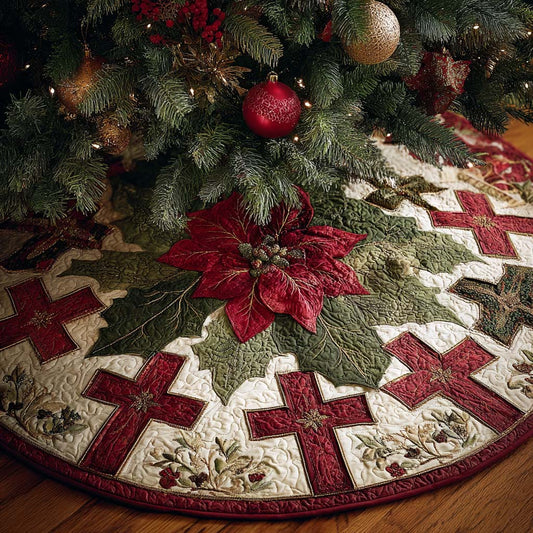 Christmas Cross Christmas Quilted Tree Skirt NCU0NNT2484