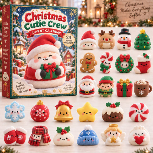 CHRISTMAS KICKOFF 40% OFF - Christmas Cutie Crew Advent Calendar 2026 - 24-Day Festive Countdown, Acrylic Charms Blind Box - Gift For Kids AC0HA314