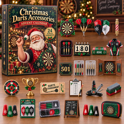 CHRISTMAS KICKOFF 40% OFF - Christmas Darts Accessories Advent Calendar 2026 - 24-Day Festive Countdown, Acrylic Charms Blind Box - Gift For Darts Lovers AC0NT271