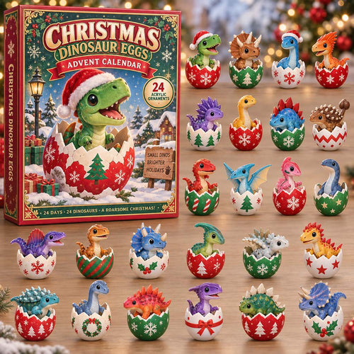 CHRISTMAS KICKOFF 40% OFF - Christmas Dinosaur Eggs Advent Calendar 2026 - 24-Day Festive Countdown, Acrylic Charms Blind Box - Gift For Family and Friends AC0HH031