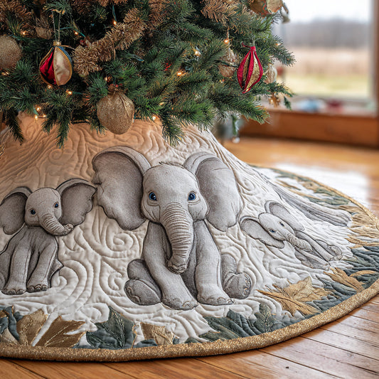 Christmas Elephant Christmas Quilted Tree Skirt NCU0DV1427