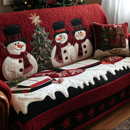 Christmas Eve Smiles Quilted Sofa Cover NCU0PT9884