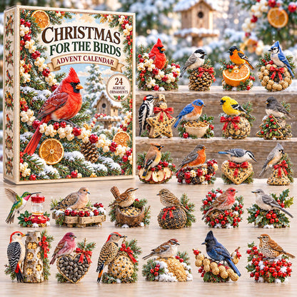 CHRISTMAS KICKOFF 40% OFF - Christmas For The Birds Advent Calendar 2026 - 24-Day Festive Countdown, Acrylic Charms Blind Box - Gift For Family and Friends AC0TD063