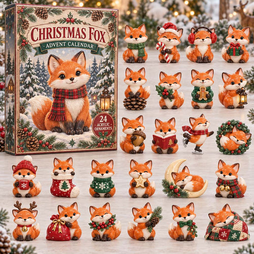 CHRISTMAS KICKOFF 40% OFF - Christmas Fox Advent Calendar 2026 - 24-Day Festive Countdown, Acrylic Charms Blind Box - Gift For Family and Friends AC0HH017