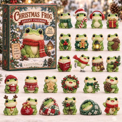 CHRISTMAS KICKOFF 40% OFF - Christmas Frog Advent Calendar 2026 - 24-Day Festive Countdown, Acrylic Charms Blind Box - Gift For Family and Friends AC0HH019