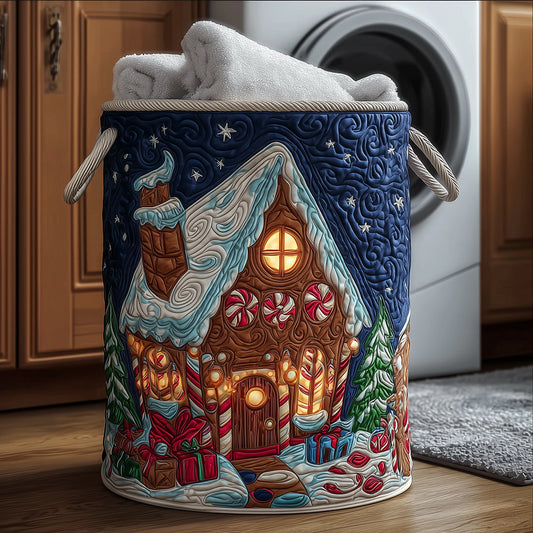 Christmas Ginger Quilted Laundry Basket NCU0TH3151