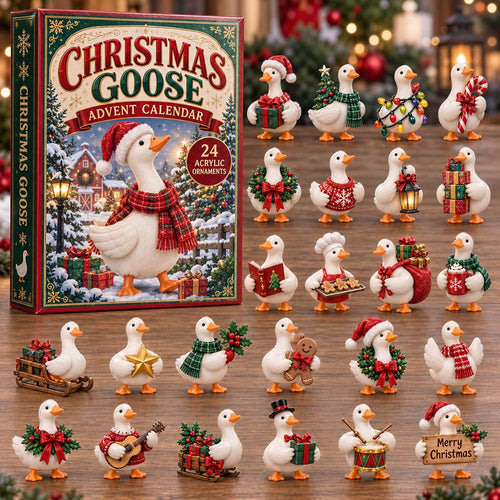 CHRISTMAS KICKOFF 40% OFF - Christmas Goose Advent Calendar 2026 - 24-Day Festive Countdown, Acrylic Charms Blind Box - Gift For Family and Friends AC0HH025