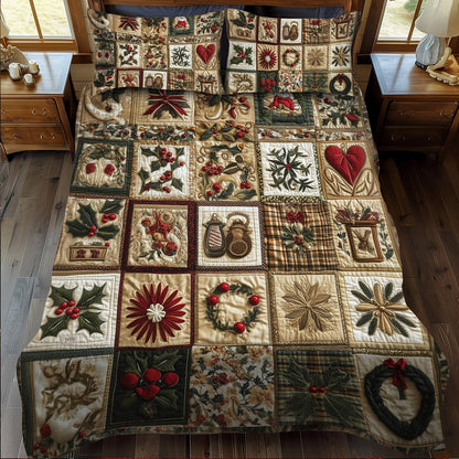 Christmas Kaleidoscope 3-Piece Quilted Bedding Set NCU0PT2103