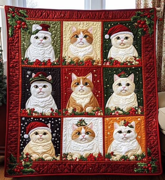 Christmas Kitty Quilted Blanket NCU0DV654