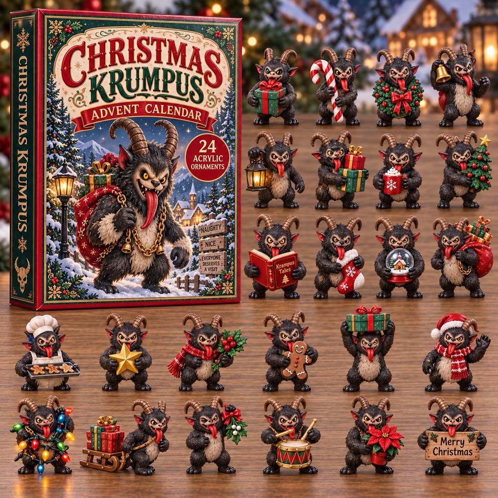 CHRISTMAS KICKOFF 40% OFF - Christmas Krumpus Advent Calendar 2026 - 24-Day Festive Countdown, Acrylic Charms Blind Box - Gift For Family and Friends AC0HH030