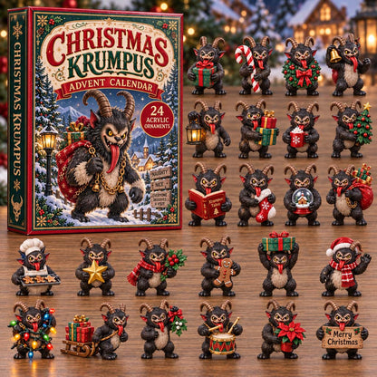 CHRISTMAS KICKOFF 40% OFF - Christmas Krumpus Advent Calendar 2026 - 24-Day Festive Countdown, Acrylic Charms Blind Box - Gift For Family and Friends AC0HH030