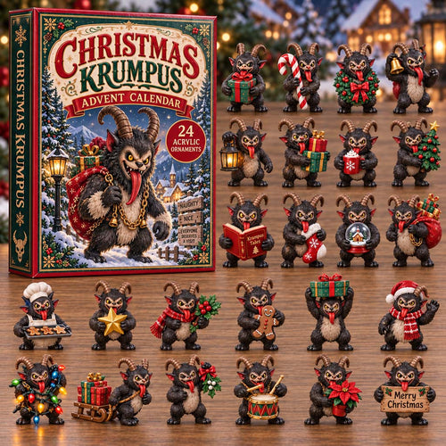CHRISTMAS KICKOFF 40% OFF - Christmas Krumpus Advent Calendar 2026 - 24-Day Festive Countdown, Acrylic Charms Blind Box - Gift For Family and Friends AC0HH030