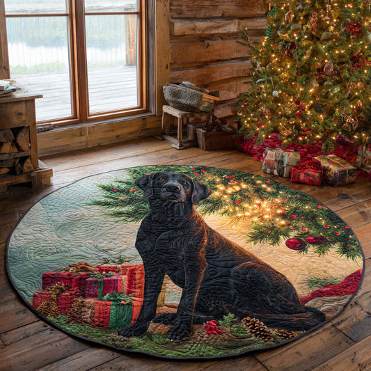 Christmas Lab Quilted Round Mat NCU0DV1194