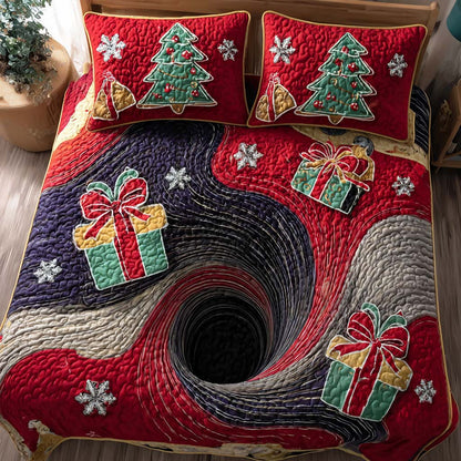 Christmas Magic 3-Piece Quilted Bedding Set NCU0PTT1554