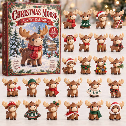 CHRISTMAS KICKOFF 40% OFF - Christmas Moose Advent Calendar 2026 - 24-Day Festive Countdown, Acrylic Charms Blind Box - Gift For Family and Friends AC0HH023