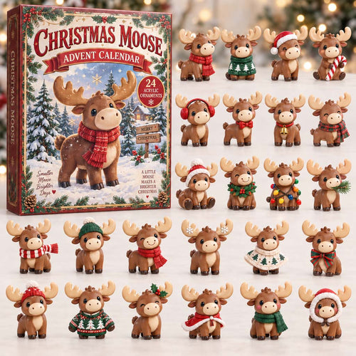 CHRISTMAS KICKOFF 40% OFF - Christmas Moose Advent Calendar 2026 - 24-Day Festive Countdown, Acrylic Charms Blind Box - Gift For Family and Friends AC0HH023