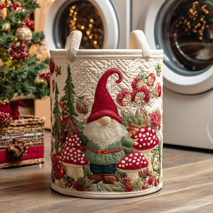 Christmas Mushroom Grove Quilted Laundry Basket NCU0NTD1134