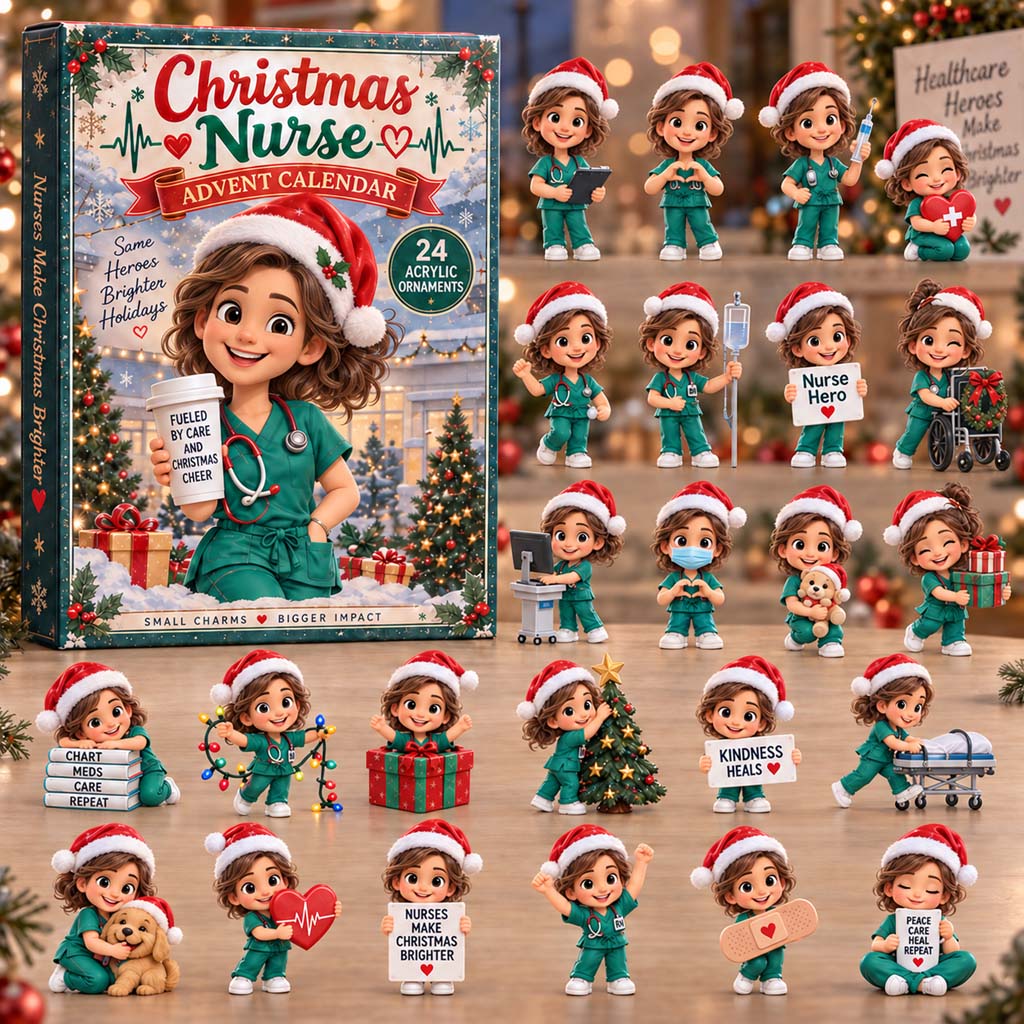 CHRISTMAS KICKOFF 40% OFF - Christmas Nurse Advent Calendar 2026 - 24-Day Festive Countdown, Acrylic Charms Blind Box - Gift For Kids AC0HH042