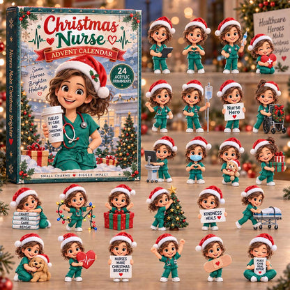 CHRISTMAS KICKOFF 40% OFF - Christmas Nurse Advent Calendar 2026 - 24-Day Festive Countdown, Acrylic Charms Blind Box - Gift For Kids AC0HH042