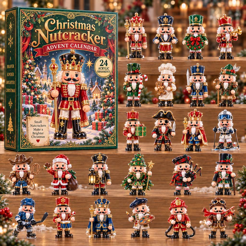 CHRISTMAS KICKOFF 40% OFF - Christmas Nutcracker Advent Calendar 2026 - 24-Day Festive Countdown, Acrylic Charms Blind Box - Gift For Family and Friends AC0HH003