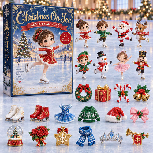 CHRISTMAS KICKOFF 40% OFF - Christmas On Ice Advent Calendar 2026 - 24-Day Festive Countdown, Acrylic Charms Blind Box - Gift For Figure Skater Lovers AC0NT331