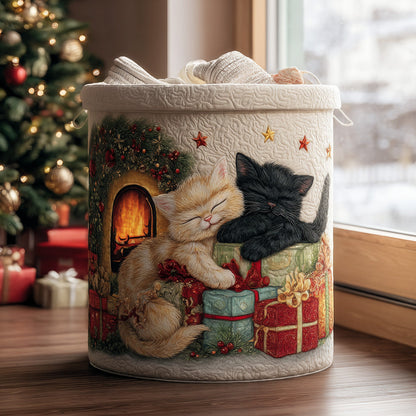 Christmas Paws Quilted Laundry Basket NCU0PVL699