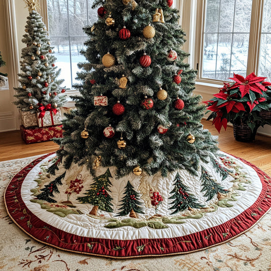 Christmas Pine Meadows Christmas Quilted Tree Skirt NCU0DV1465