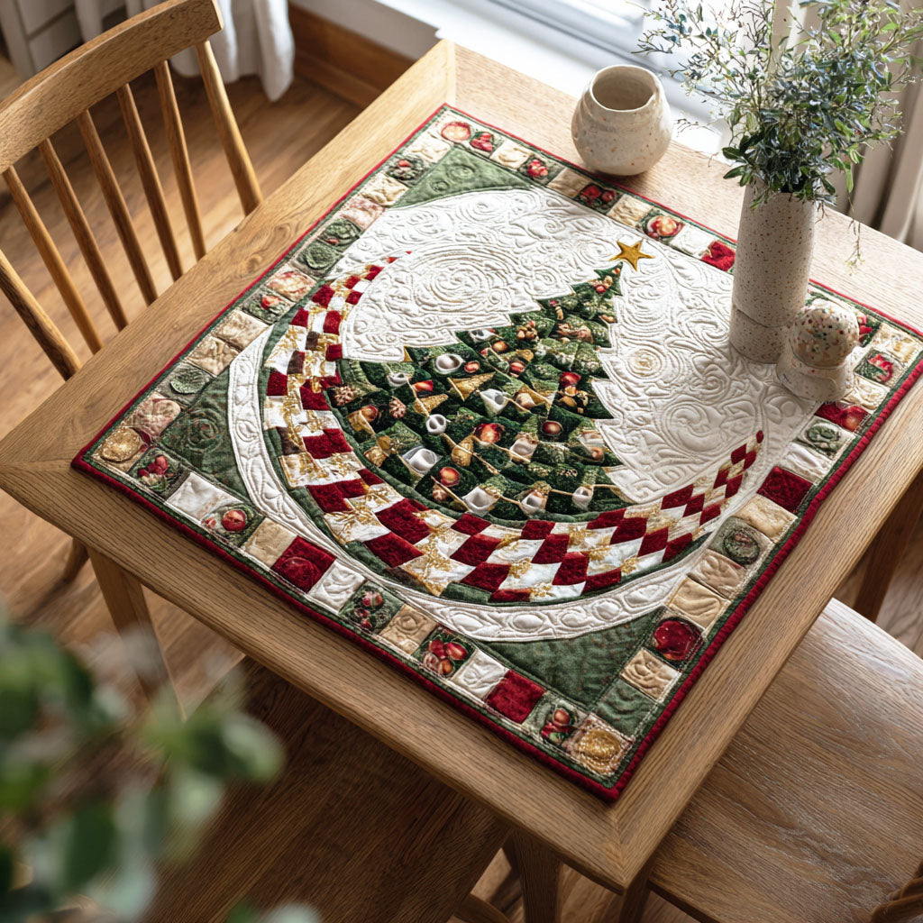 Christmas Pine Quilted Table Topper NCU0NTD217