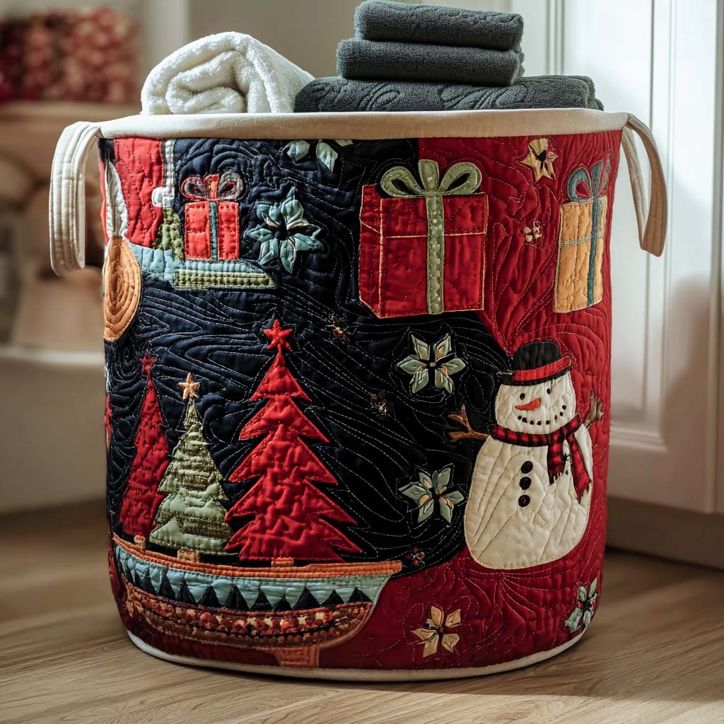 Christmas Portal Quilted Laundry Basket NCU0PTT1573