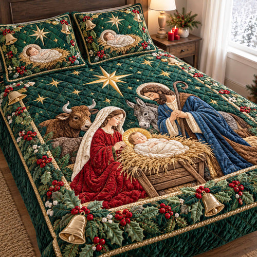 Christmas Promise 3-Piece Quilted Bedding Set NCU0NTD2317