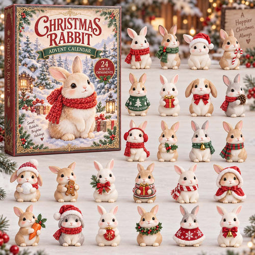 CHRISTMAS KICKOFF 40% OFF - Christmas Rabbit Advent Calendar 2026 - 24-Day Festive Countdown, Acrylic Charms Blind Box - Gift For Family and Friends AC0HH022