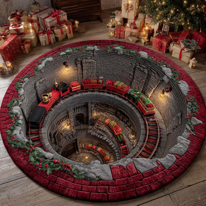 Christmas Rail Spiral Round Carpet NCU0XD1426