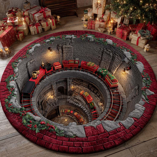 Christmas Rail Spiral Round Carpet NCU0XD1426