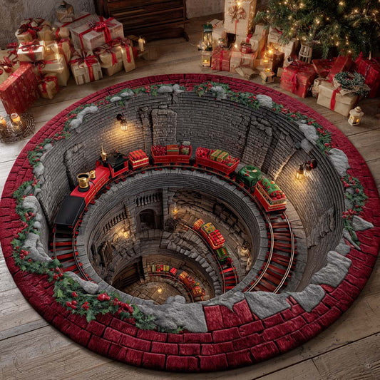 Christmas Rail Spiral Round Carpet NCU0XD1426