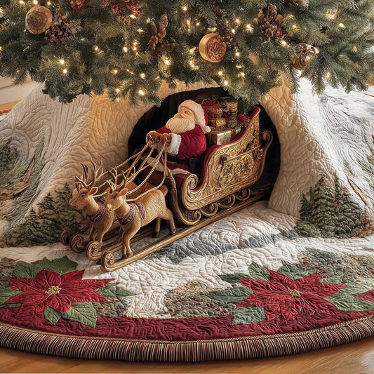 Christmas Sleigh Adventure Christmas Quilted Tree Skirt NCU0HTT034