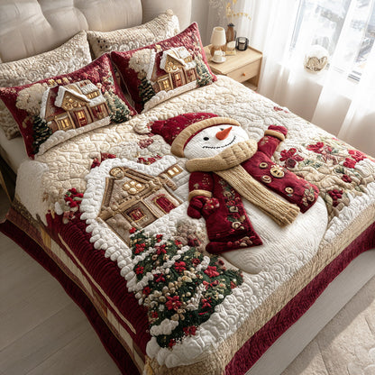 Christmas Snow Meadow 3-Piece Quilted Bedding Set NCU0NTD898
