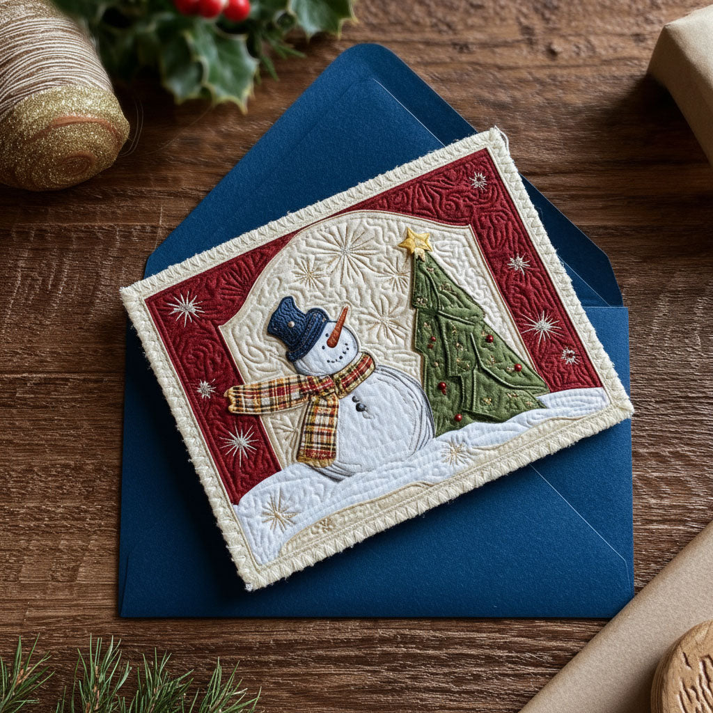 Christmas Star Quilted Fabric Postcard NCU0PTT2287