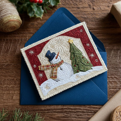 Christmas Star Quilted Fabric Postcard NCU0PTT2287