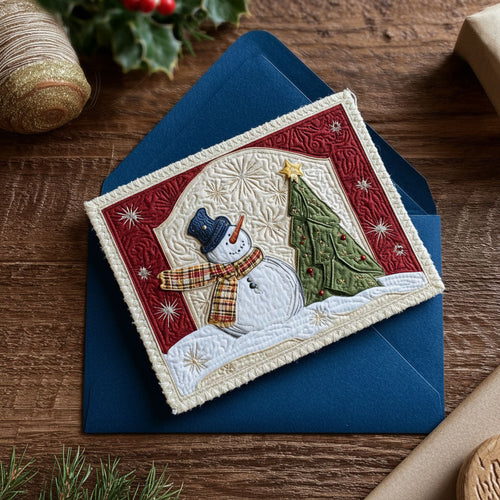 Christmas Star Quilted Fabric Postcard NCU0PTT2287